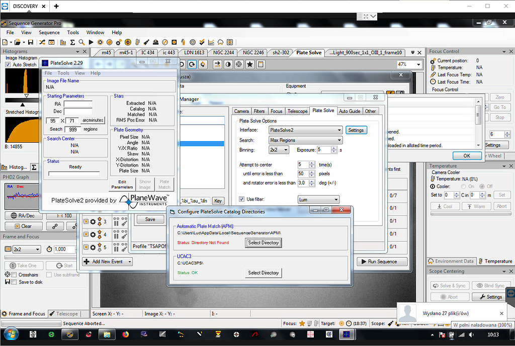 Auto center validation frame failed Plate Solving Main