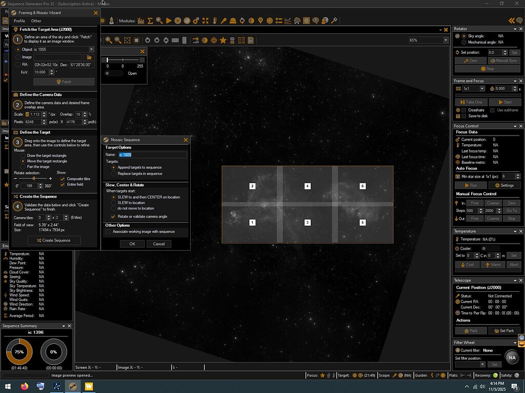 Problem with mosaic wizard - Plate Solving - Main Sequence Software