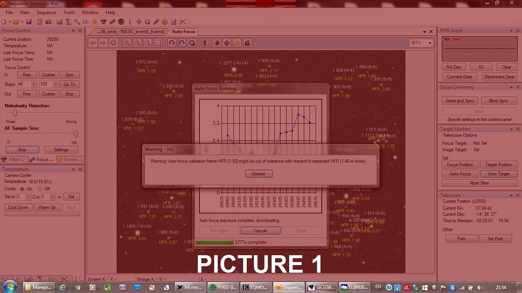 A messages at the end of the auto focus - Auto Focus - Main Sequence ...