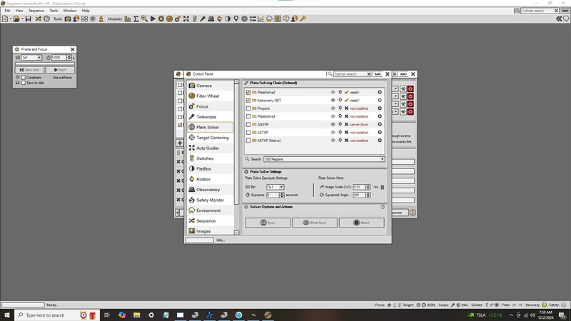 Platesolve settings