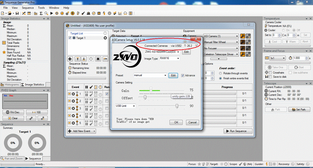 Connected to USB2 ISO USB3 - Sequence Generator - Main Sequence Software