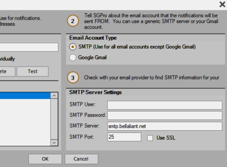 Incomplete smtp info - error message - Sequence Generator - Main 