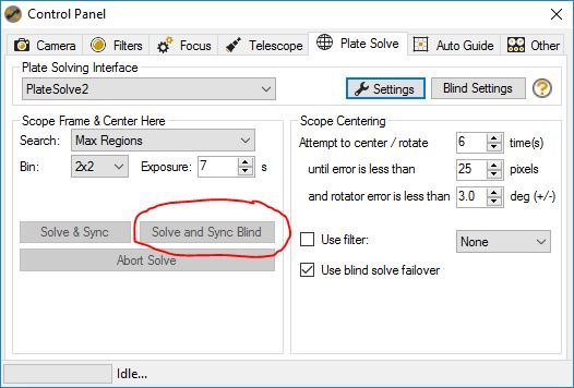 Plate Solving trouble Plate Solving Main Sequence Software